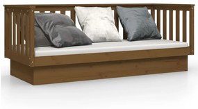 Καναπές Κρεβάτι Καφέ Μελί 75x190 εκ. από Μασίφ Ξύλο Πεύκου - Καφέ