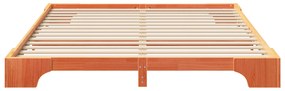 vidaXL Κρεβάτι δαπέδου Καφέ 180 x 220 εκ. Μασίφ ξύλο πεύκου