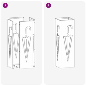 vidaXL Σχέδιο &amp; βάση αποθήκευσης Λευκό 15,5 x 15,5 x 49 εκ Μέταλλο