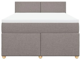 vidaXL Κρεβάτι Boxspring με Στρώμα Taupe 140x200 εκ. Υφασμάτινο