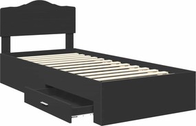 vidaXL Σκελετός Κρεβατιού Μαύρο 100 x 200 cm Επεξεργασμένο Ξύλο
