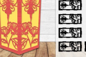 Σετ των 2 Intra απο ξύλο plywood Χρώμα wenge 3mm-4mm πάχος - Fairy Lamp Lasercut Δίασταση 20x20 cm INTRAFABR-88133097