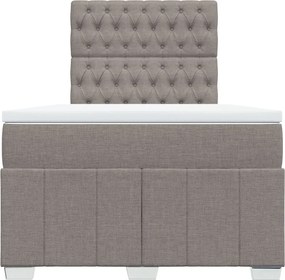 vidaXL Κρεβάτι Boxspring με Στρώμα Taupe 120x200 εκ. Υφασμάτινο