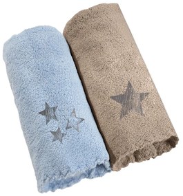 Πετσέτες Βρεφικές Boy Set 1 (Σετ 2τμχ) Blue-Beige Guy Laroche Σετ Πετσέτες 35x50cm Microfiber