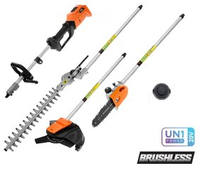 Krausmann US499-00B Πολυμηχάνημα Διαιρούμενο Επαναφορτιζόμενο 20V BL + Χορτοκοπτικό + Κονταροπρίονο + Κλαδευτήρι