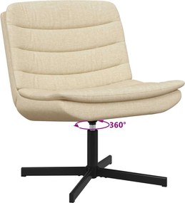 vidaXL Περιστρεφόμενη καρέκλα Κρεμ 63 x 75 x 76 εκ ύφασμα