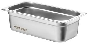 VEVOR 6 Pack 1/3 Size Hotel Pans Steam Table Pan Stainless Steel 4" Deep