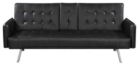 Καναπές Κρεβάτι WELLS PU Μαύρο 188x82x80cm Bed:168x100x36cm