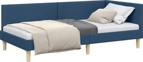 vidaXL Κρεβάτι Γωνίας Μπλε 100 x 200 cm Ύφασμα