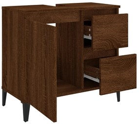 Ντουλάπι Μπάνιου Καφέ Δρυς 65x33x60 εκ. Επεξεργασμένο Ξύλο - Καφέ