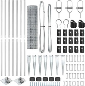 vidaXL Τεντώτο με στήριγμα Ασημί 1,2 x 10 m Ατσάλι