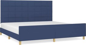 vidaXL Σκελετός Κρεβατιού Χωρίς Στρώμα Μπλε 200x200 εκ.Υφασμάτινο