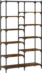vidaXL Βιβλιοθήκη Καπνιστή Δρυς 100x32x170 εκ. Επεξεργ. Ξύλο / Σίδηρος