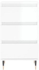 Συρταριέρα Γυαλιστερή Λευκή 40 x 35 x 70 εκ. από Επεξεργ. Ξύλο - Λευκό