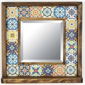 Καθρέπτης Τοίχου 792EVL4216 32,5x8x33cm Multi Hanah Home Wood
