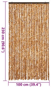 vidaXL Σήτα Εντόμων Ώχρα και Λευκό 100 x 230 εκ. από Σενίλ