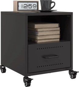 vidaXL Κομοδίνα 2 τεμ. Μαύρο 36x39x43,5 εκ. από Χάλυβα