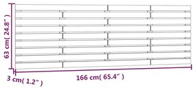 Κεφαλάρι Τοίχου Μελί 166x3x63 εκ. από Μασίφ Ξύλο Πεύκου - Καφέ