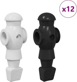vidaXL Παίκτες ποδοσφαίρου 24 τμχ. Μαύρο και Λευκό HIPS
