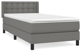 vidaXL Κρεβάτι Boxspring με Στρώμα Σκούρο Γκρι 80x200 εκ. Υφασμάτινο