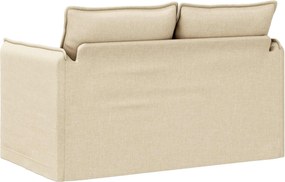 vidaXL Καναπές Κρεμ 136 x 82 x 85 εκ ύφασμα