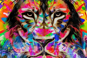 Εικόνα χρωματιστό κεφάλι λιονταριού - 90x60