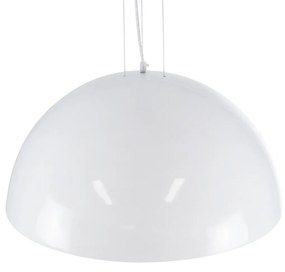 GloboStar® SERENIA WHITE 01271 Μοντέρνο Κρεμαστό Φωτιστικό Οροφής Μονόφωτο Λευκό Γύψινο Καμπάνα Φ60 x Y30cm