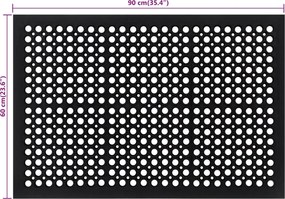 vidaXL Πατάκι Εισόδου Ορθογώνιο 60 x 90 εκ. από Καουτσούκ