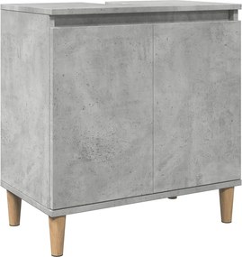 vidaXL Ντουλάπι Νιπτήρα Γκρι Σκυρ. 58x33x60 εκ. Επεξεργασμένο Ξύλο