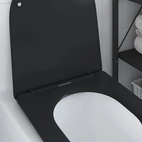 vidaXL Καθιστόρα με Γρήγορη Αποδέσμευση και Ήσυχο Κλείσιμο - Duroplast, Μαύρο