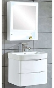 Έπιπλο Μπάνιου Πάγκος Με Νιπτήρα &amp; Καθρέπτη Magia Set-0090 (Σετ 3Τμχ) 60cm White Gloria PVC