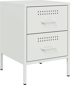 vidaXL Κομοδίνο Λευκό 36x39x50,5 εκ. από Χάλυβα