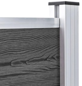 vidaXL Σετ Πάνελ Περίφραξης Μαύρο 353 x 105 εκ. από WPC