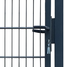 vidaXL Πόρτα Περίφραξης 2D (Μονή) Ανθρακί Γκρι 100x120 εκ.