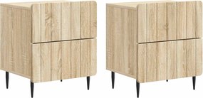 vidaXL Κομοδίνο 2 τεμ. Sonoma Δρυς 43 x 34,5 x 49,5 εκ