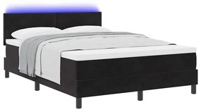 vidaXL Κρεβάτι με ελατήρια με στρώμα Μαύρο 140 x 200 cm Βελούδο