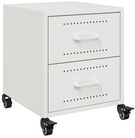 vidaXL Κομοδίνα 2 τεμ. Λευκό 36x39x43,5 εκ. από Χάλυβα