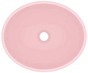 vidaXL Νιπτήρας Πολυτελής Οβάλ Ροζ Ματ 40 x 33 εκ. Κεραμικός