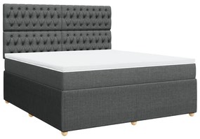 ΚΡΕΒΑΤΙ BOXSPRING ΜΕ ΣΤΡΩΜΑ ΣΚΟΥΡΟ ΓΚΡΙ 180X200 ΕΚ ΥΦΑΣΜΑΤΙΝ 3294443