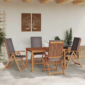vidaXL Καρέκλα Κήπου 4 pcs Καφέ 57 x 71.5 x 104εκ Μασίφ ξύλο teak
