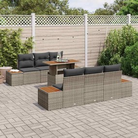 vidaXL Σετ Καναπέ Κήπου με αποθήκευση 7 pcs Γκρι Πολυ ράταν