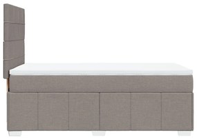 Κρεβάτι Boxspring με Στρώμα Taupe 100 x 200 εκ. Υφασμάτινο - Μπεζ-Γκρι