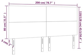 Κεφαλάρι Κρεβατιού LED Μαύρο 200x5x118/128 εκ. Βελούδινο 3122212