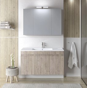 Σετ Έπιπλο Μπάνιου OMEGA 120 Beige oak με 1 Γούρνα 120x46x135 εκ.