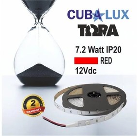 Ταινία LED 7,2W IP20 12V σε 4 χρώματα 5M TORA Cubalux 500024 Κόκκινο