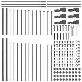 vidaXL Φράχτης κήπου  με τόξο, γκρι, 11,9x1,75 μ, από χάλυβα