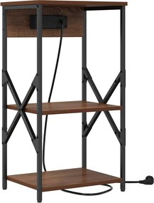 vidaXL Κομοδίνο με ράφι Καφέ δρυς 41 x 31 x 76 εκ. Επεξεργασμένο ξύλο