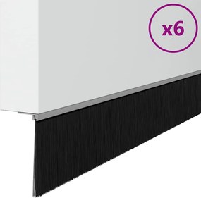 vidaXL Σφραγίδες πόρτας με βούρτσες που προσαρτώνται 6 pcs Ασημί