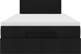 vidaXL Οθωμανικό κρεβάτι με στρώμα Μαύρο 120x200cm Ύφασμα