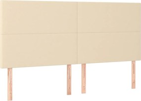 vidaXL Κεφαλάρι Κρεμ Ύφασμα 200x5x118/128 εκ.